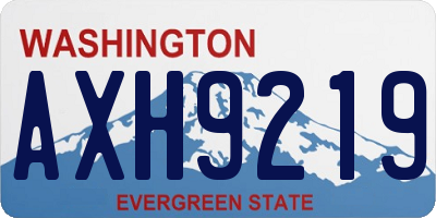 WA license plate AXH9219