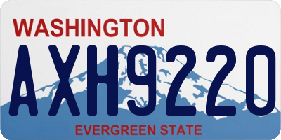 WA license plate AXH9220