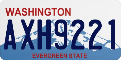 WA license plate AXH9221