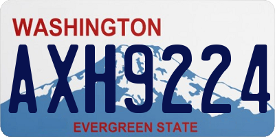 WA license plate AXH9224