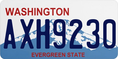 WA license plate AXH9230