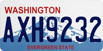 WA license plate AXH9232