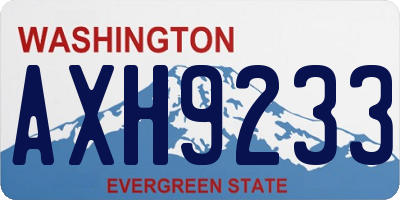 WA license plate AXH9233