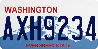 WA license plate AXH9234