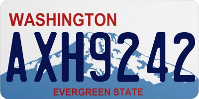 WA license plate AXH9242
