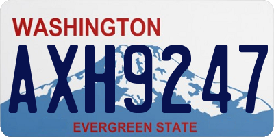 WA license plate AXH9247