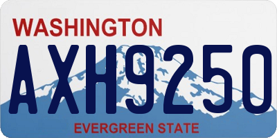 WA license plate AXH9250
