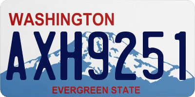 WA license plate AXH9251