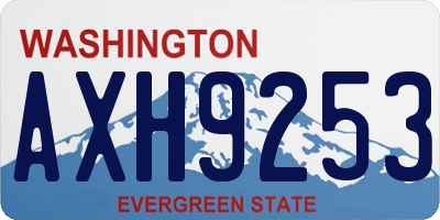 WA license plate AXH9253