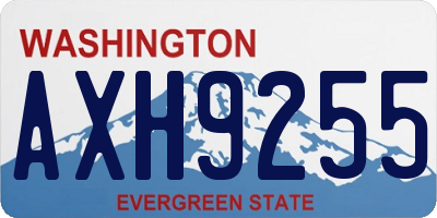 WA license plate AXH9255