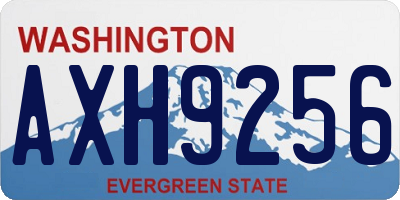 WA license plate AXH9256