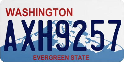 WA license plate AXH9257