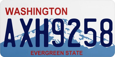 WA license plate AXH9258