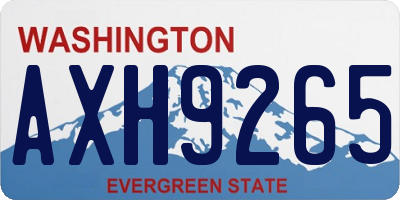 WA license plate AXH9265
