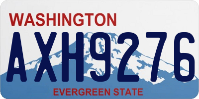 WA license plate AXH9276