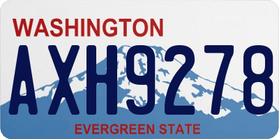 WA license plate AXH9278