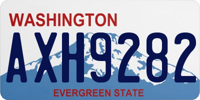 WA license plate AXH9282