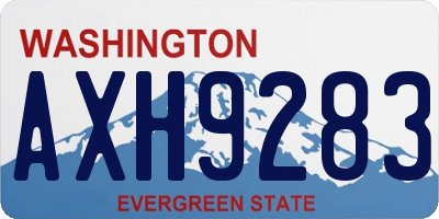 WA license plate AXH9283