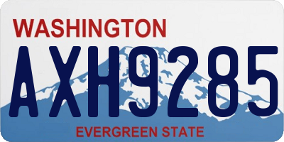 WA license plate AXH9285