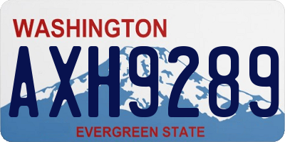 WA license plate AXH9289
