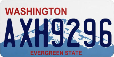 WA license plate AXH9296