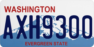 WA license plate AXH9300