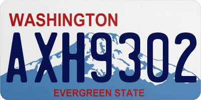 WA license plate AXH9302
