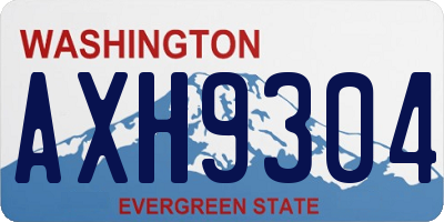 WA license plate AXH9304