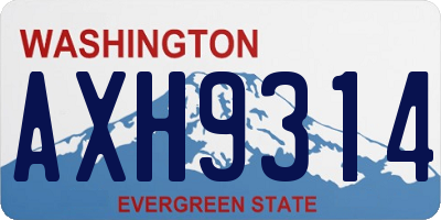 WA license plate AXH9314