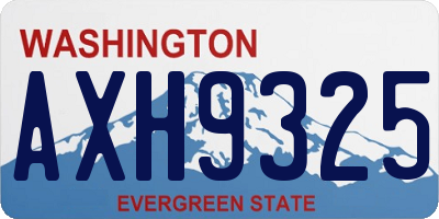 WA license plate AXH9325