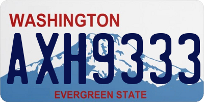 WA license plate AXH9333