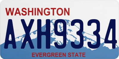 WA license plate AXH9334