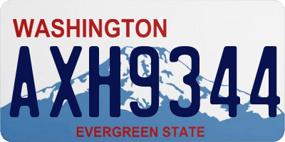 WA license plate AXH9344