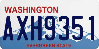 WA license plate AXH9351