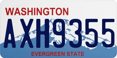 WA license plate AXH9355