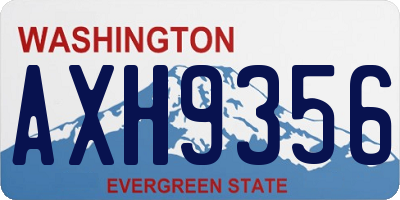 WA license plate AXH9356
