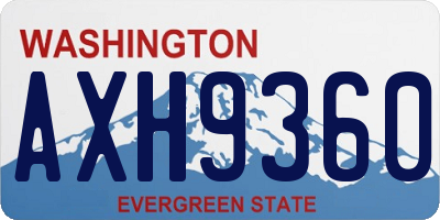 WA license plate AXH9360