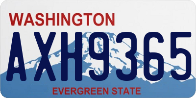 WA license plate AXH9365