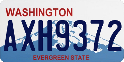 WA license plate AXH9372