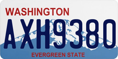 WA license plate AXH9380