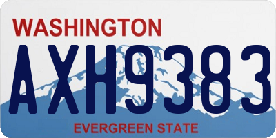 WA license plate AXH9383