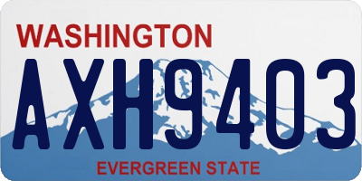 WA license plate AXH9403