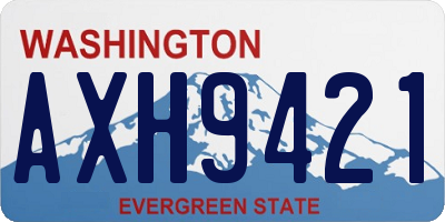 WA license plate AXH9421