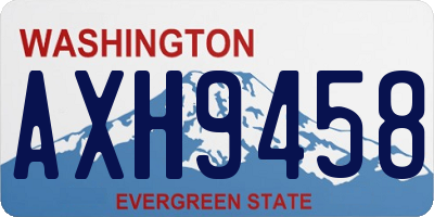 WA license plate AXH9458