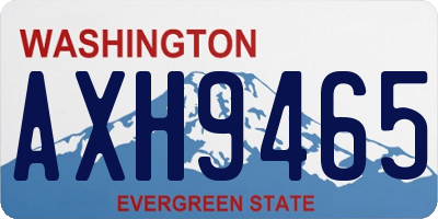 WA license plate AXH9465