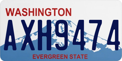 WA license plate AXH9474