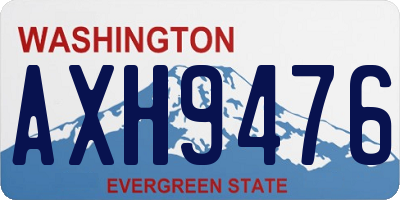 WA license plate AXH9476