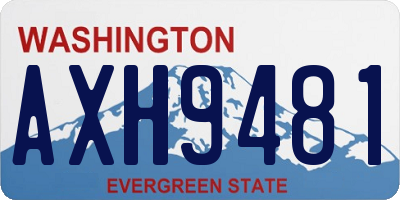 WA license plate AXH9481