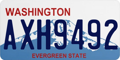 WA license plate AXH9492