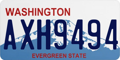 WA license plate AXH9494